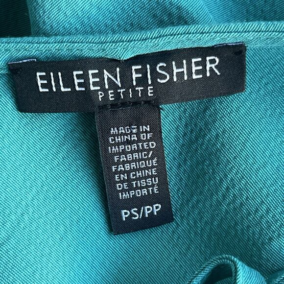 Eileen Fisher Womens Drop Waist Dress Petite Small Casual Turquoise Flowy - Picture 3 of 8